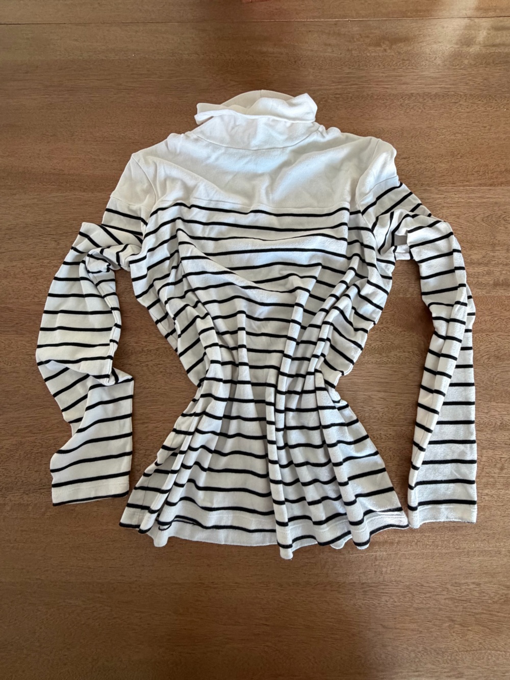 Kim Rogers Striped Mock Neck Top Colorblock Horizontal Stripe long sleeve L
